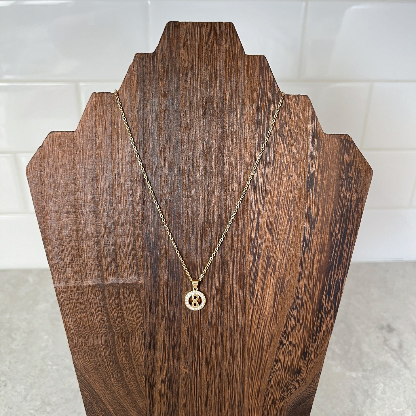 Infinity Pave Necklace and Earring Set
