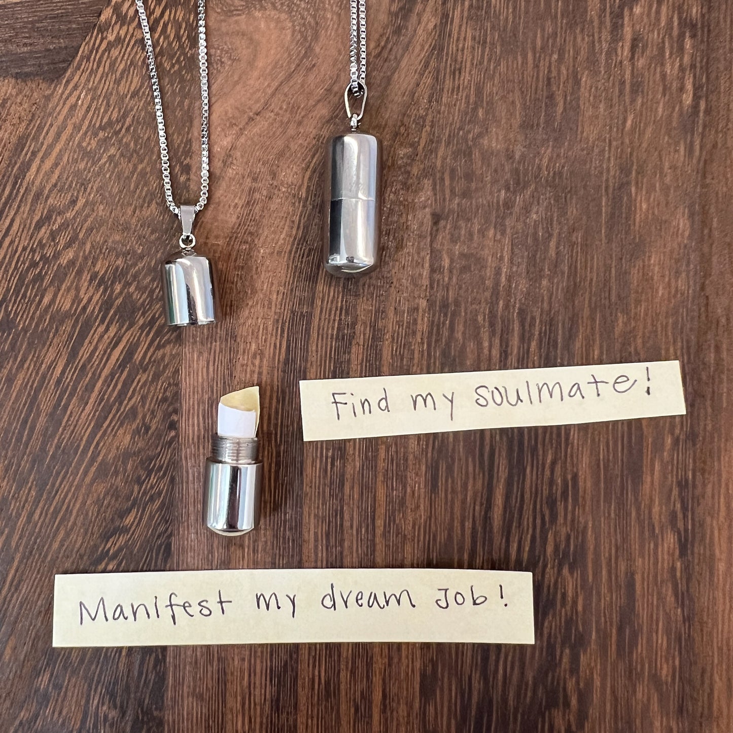 Manifestation Capsule Necklace Gift for Goal-Setting Females