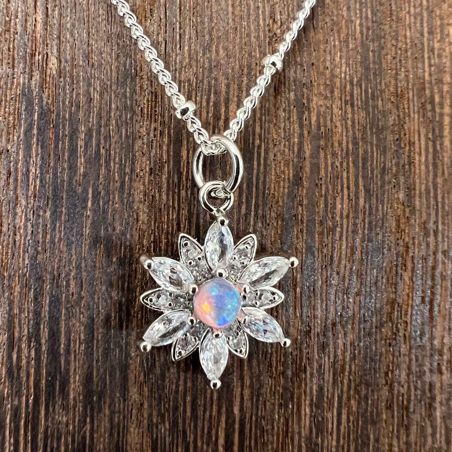 Snowflake Opal Crystal Adjustable Necklace